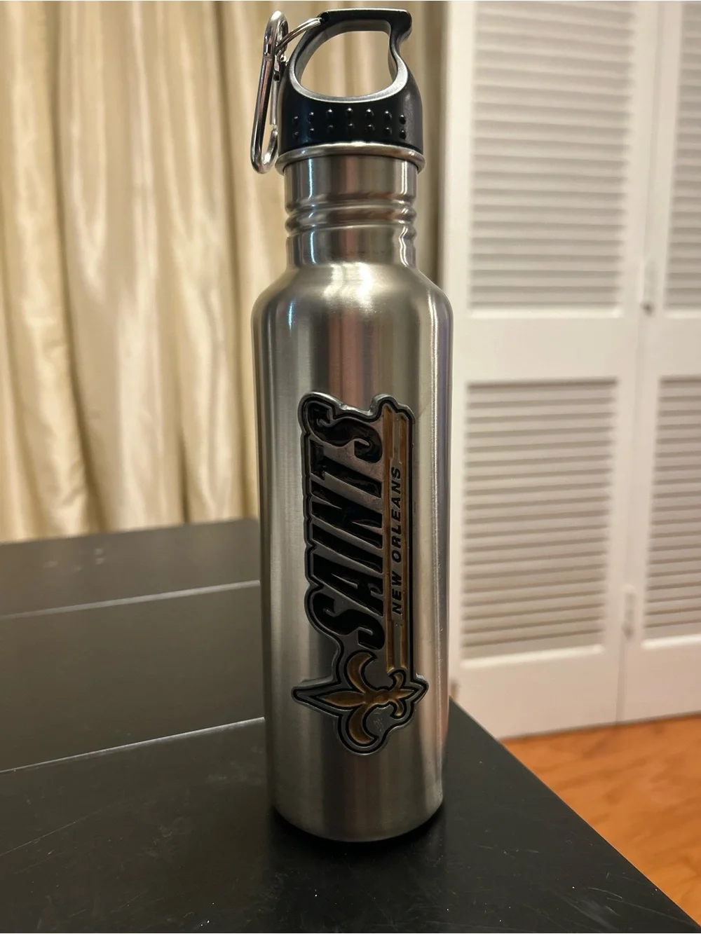 NWOT New Orleans Saints Stainless Steel Water Bottle - Silver